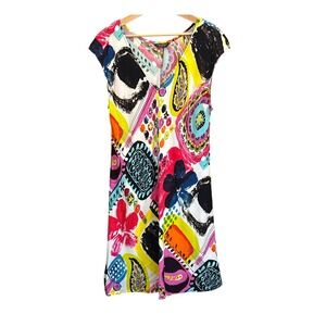 Jams World 50 Years Tunic Dress XL Hawaiian Art Print Boho Resort Top Resortcore